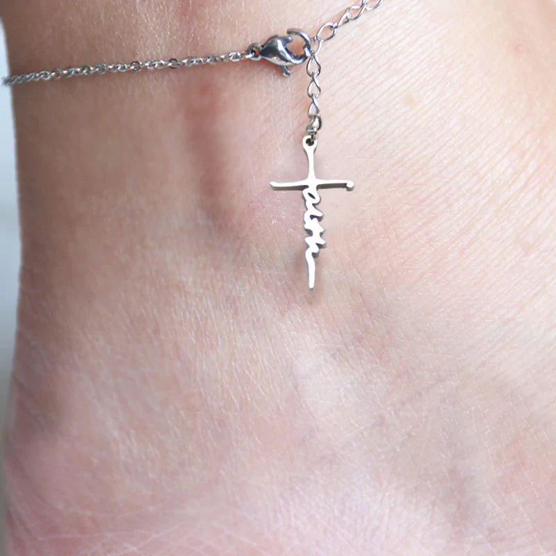 Stainless Steel Faith Cross Necklace