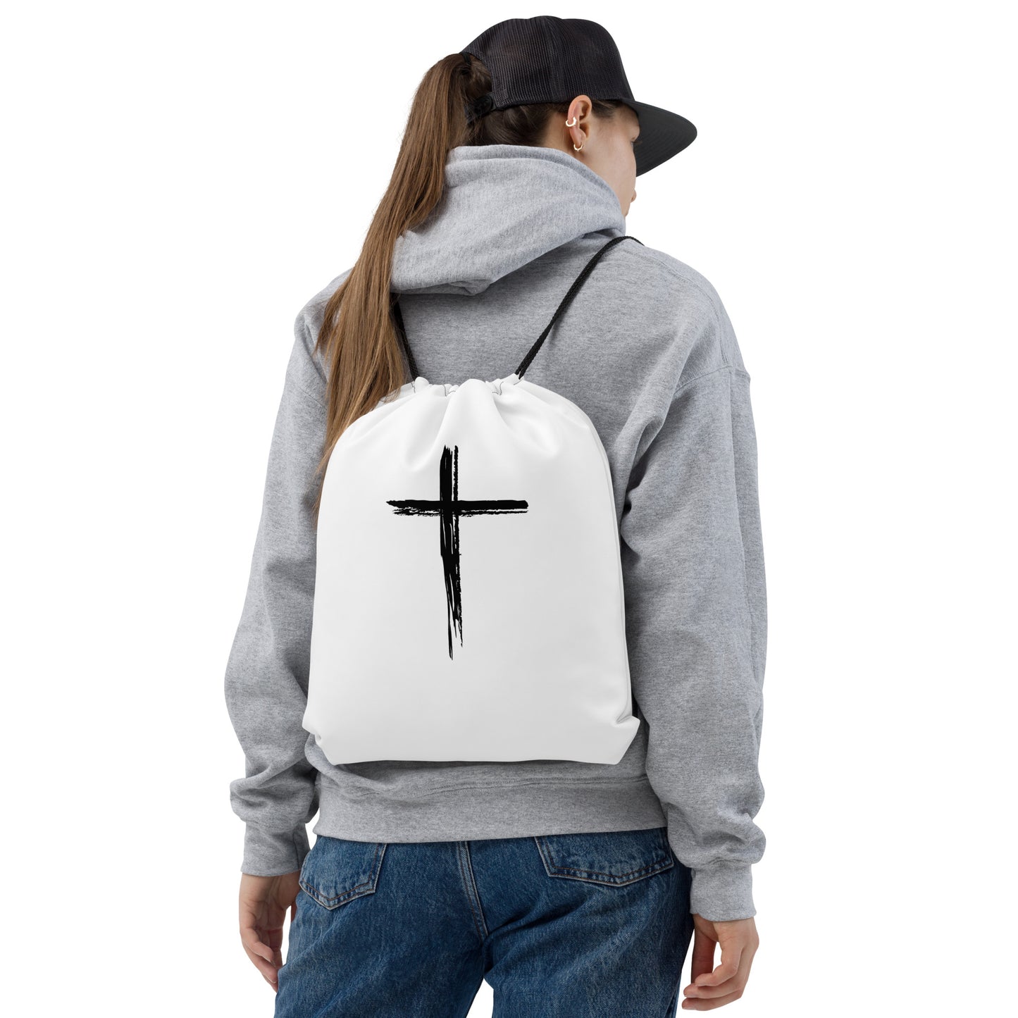 "Cross" Drawstring bag