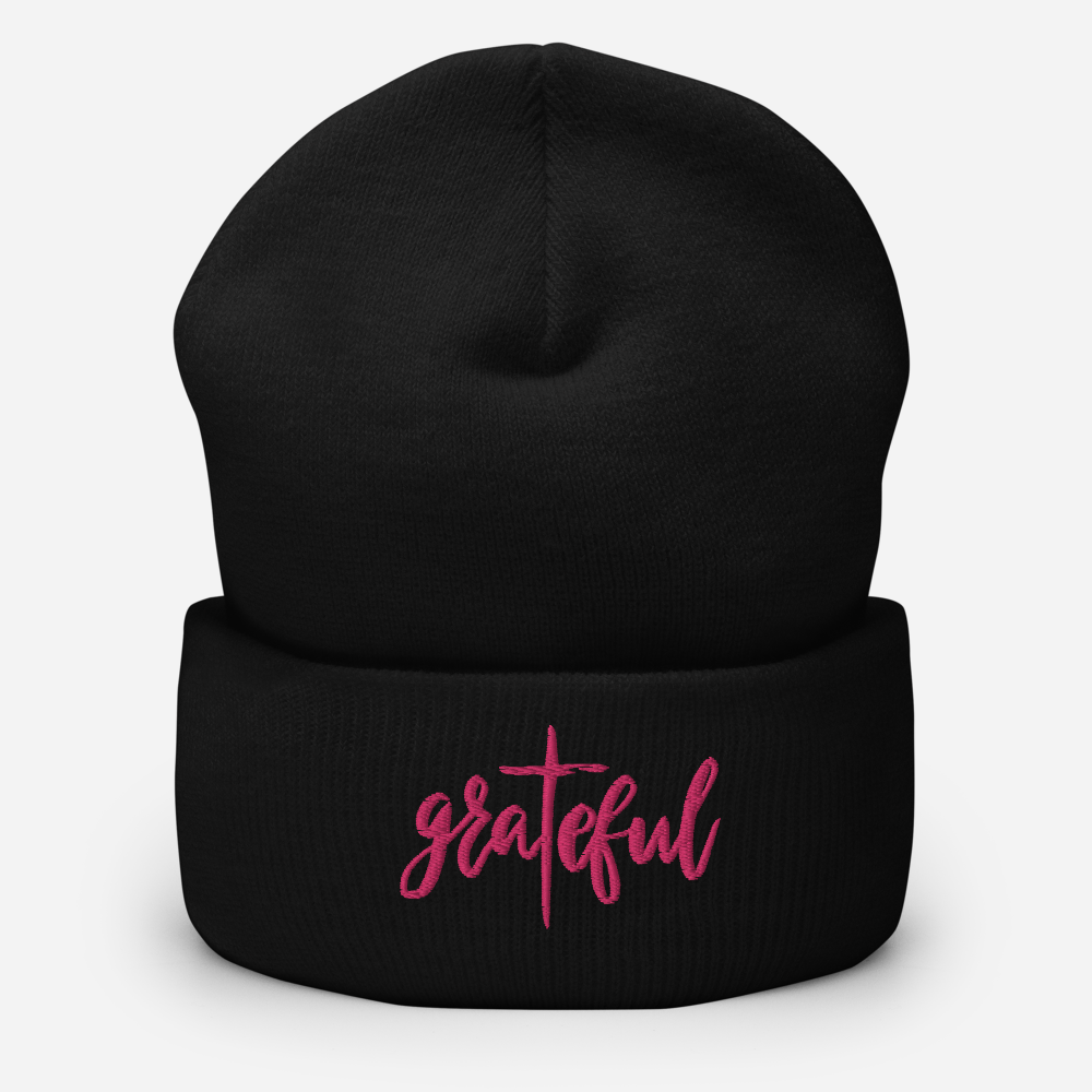 "Grateful" Cuffed Beanie