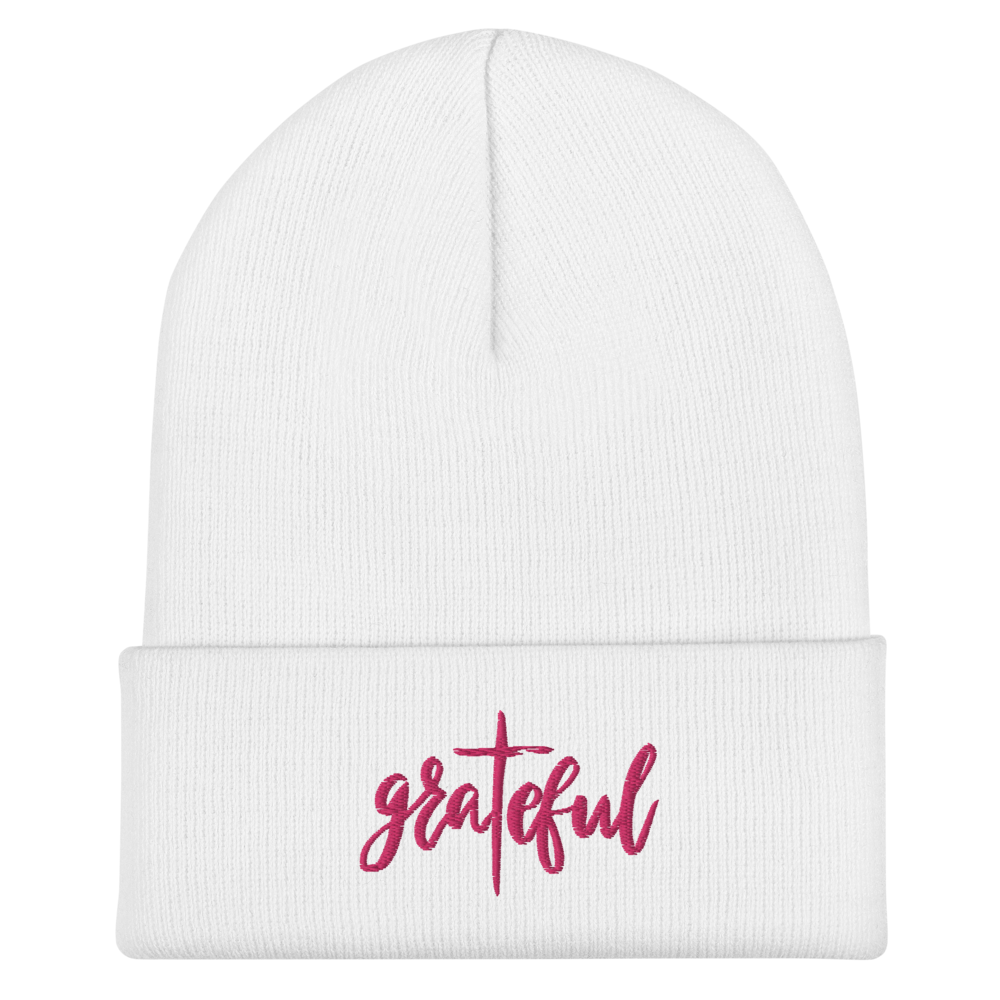 "Grateful" Cuffed Beanie