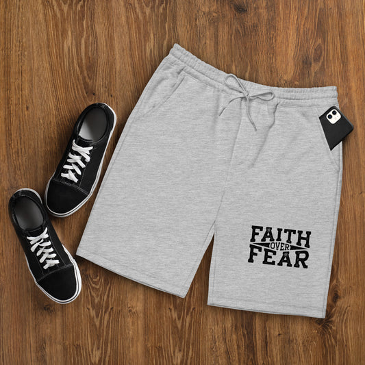 "Faith Over Fear" Men's fleece shorts