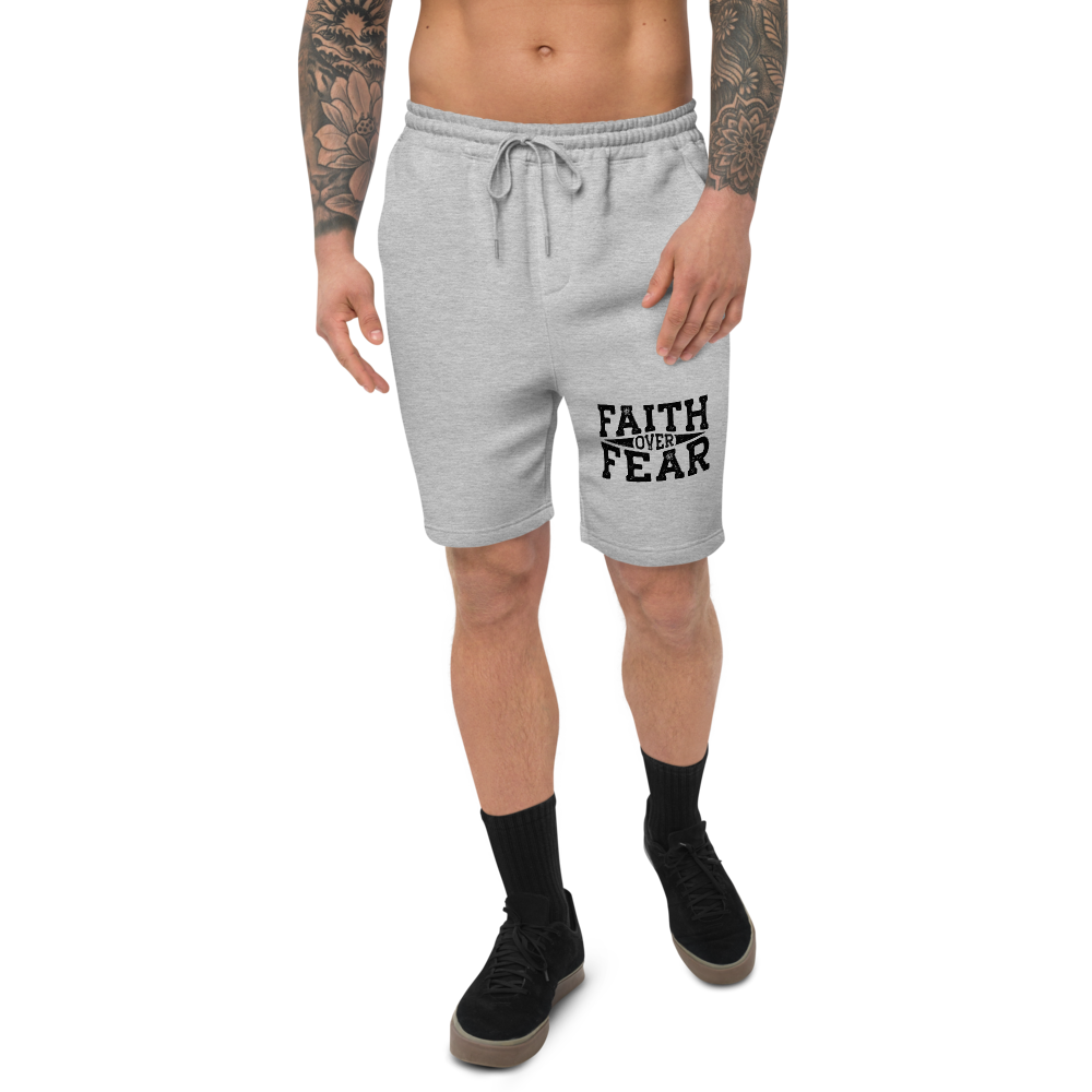 "Faith Over Fear" Men's fleece shorts