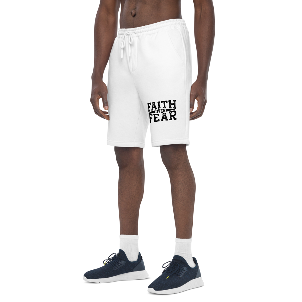 "Faith Over Fear" Men's fleece shorts