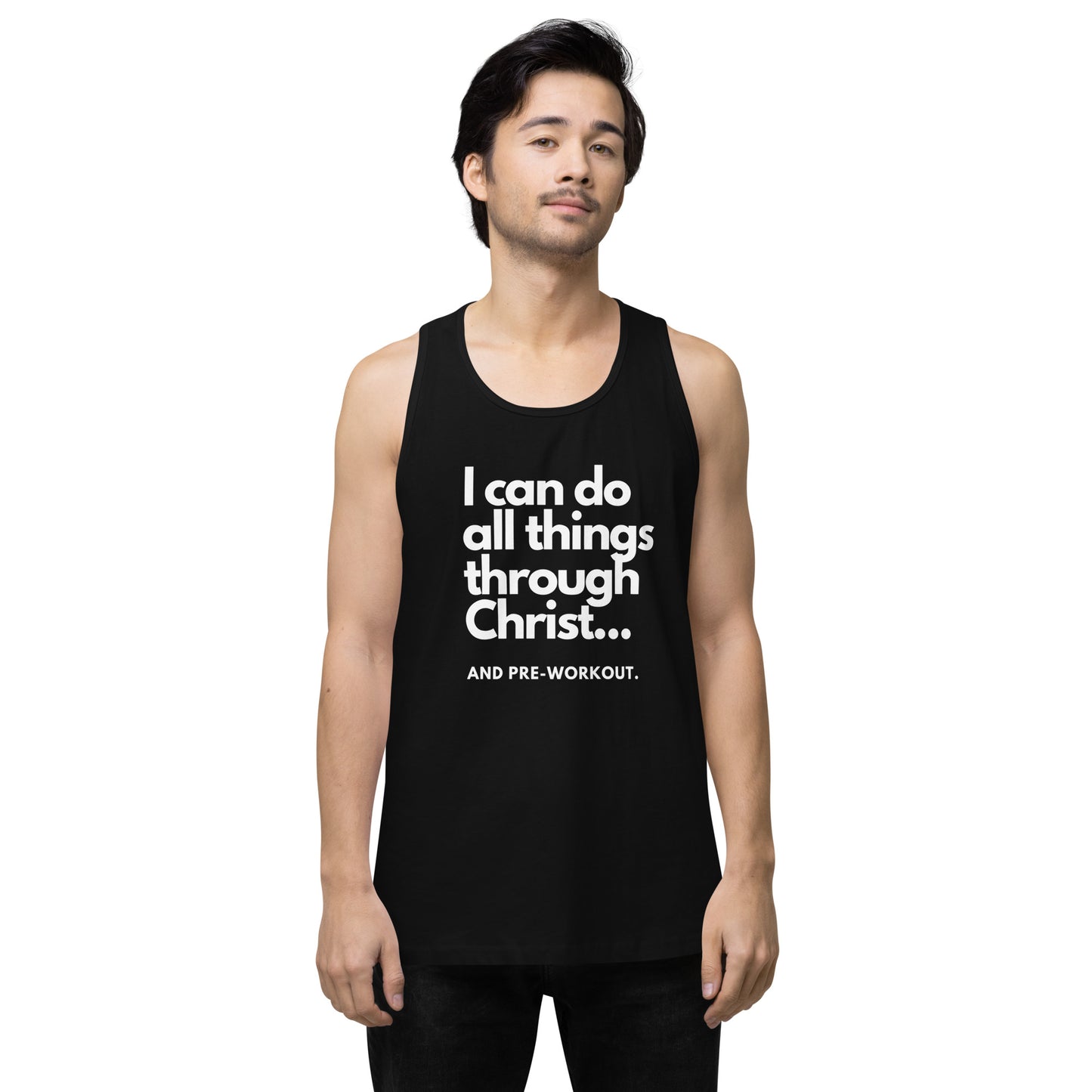 "All Things Through..." Men’s premium tank top