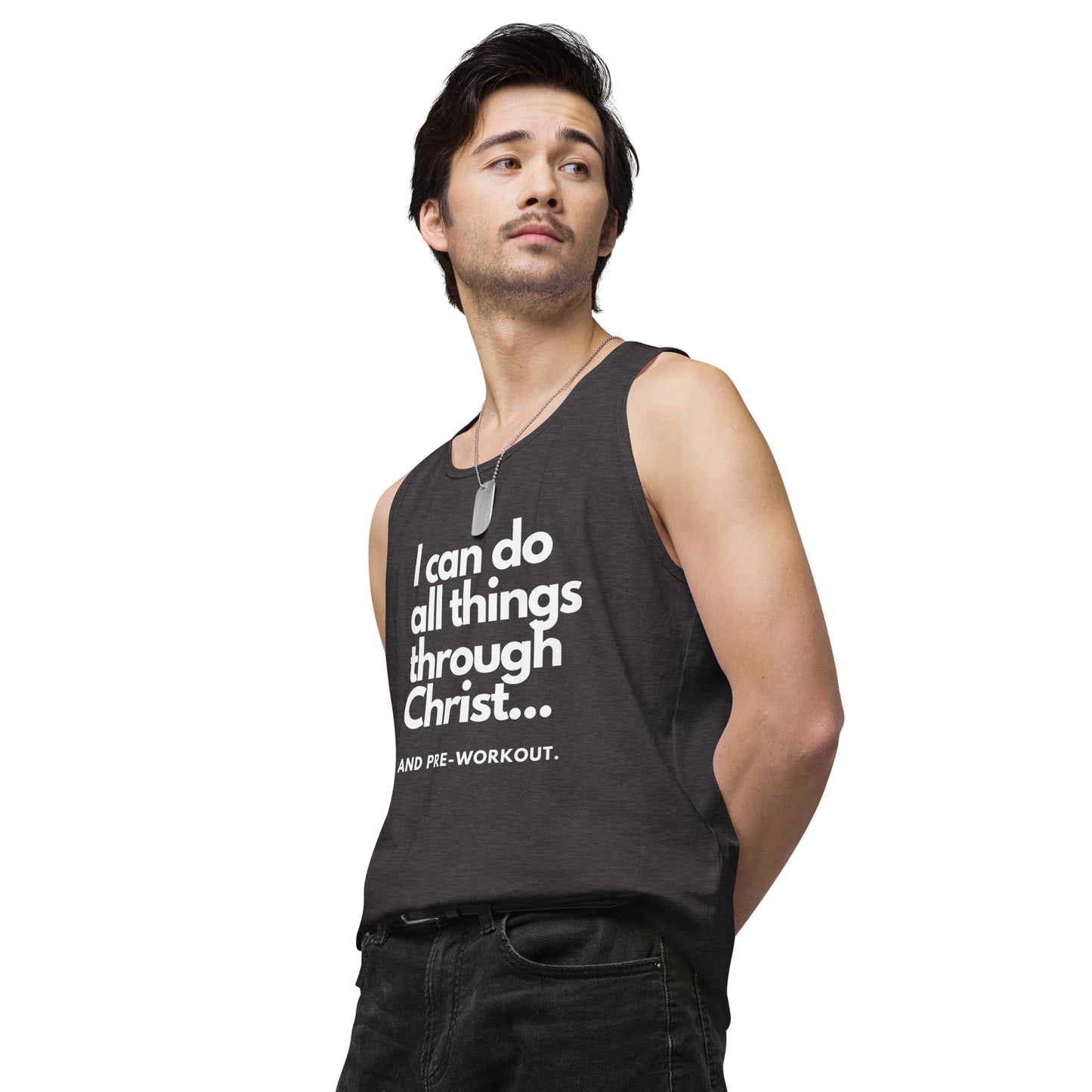 "All Things Through..." Men’s premium tank top