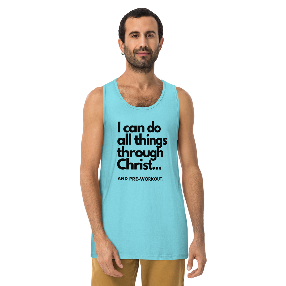 "All Things Through..." Men’s premium tank top