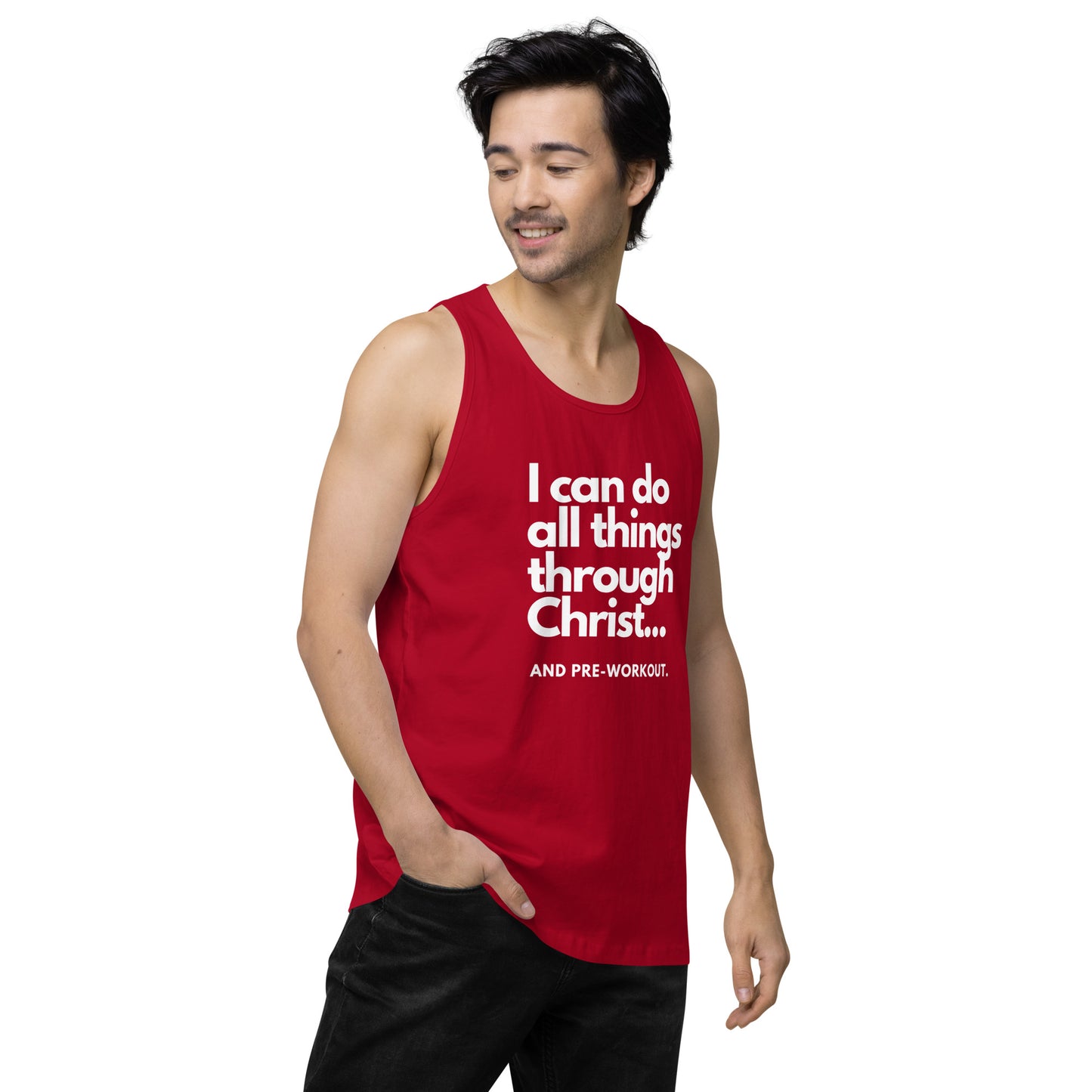 "All Things Through..." Men’s premium tank top