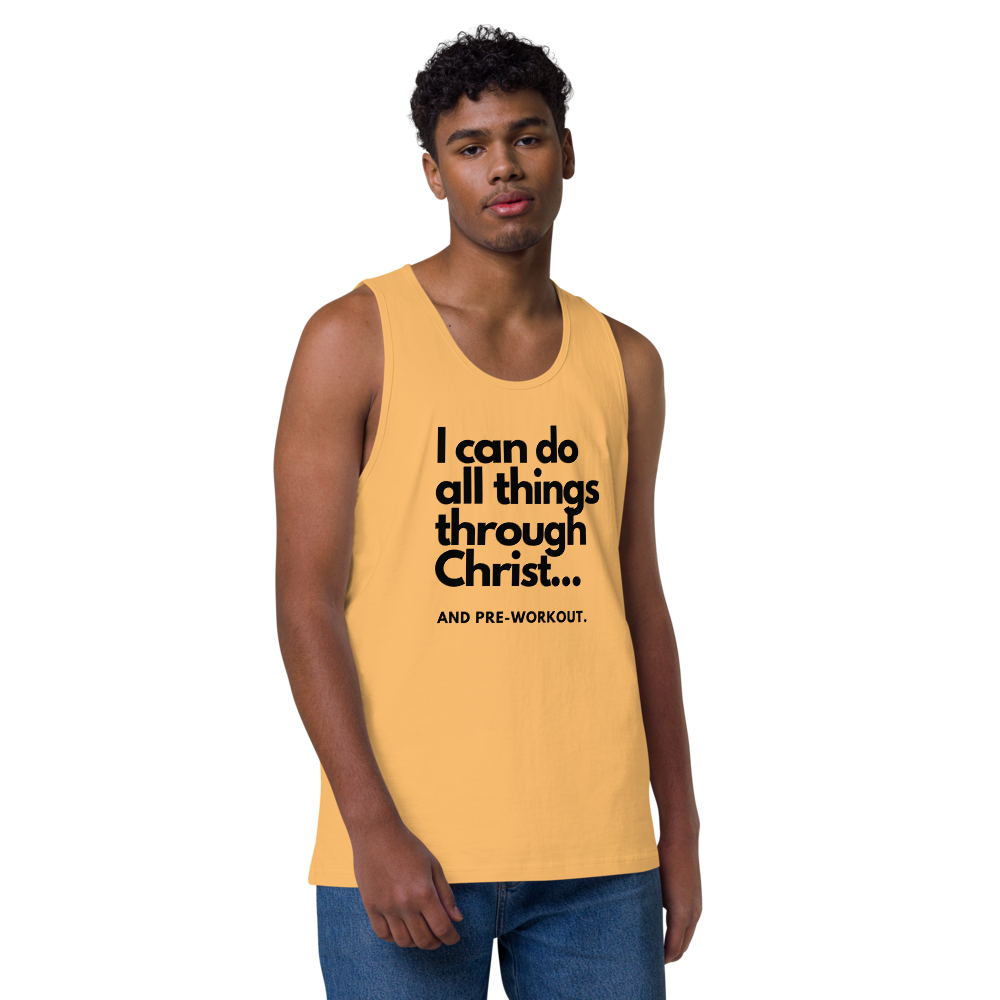 "All Things Through..." Men’s premium tank top