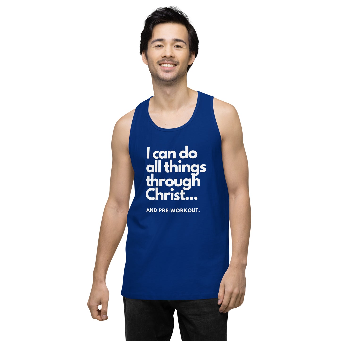 "All Things Through..." Men’s premium tank top