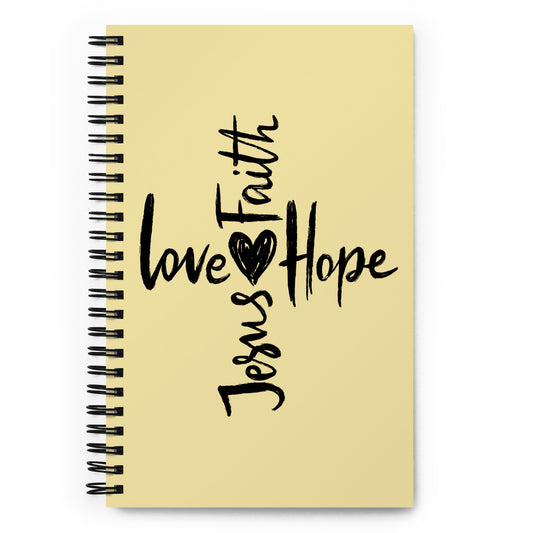 "LoveFaith Hope Jesus" Spiral notebook