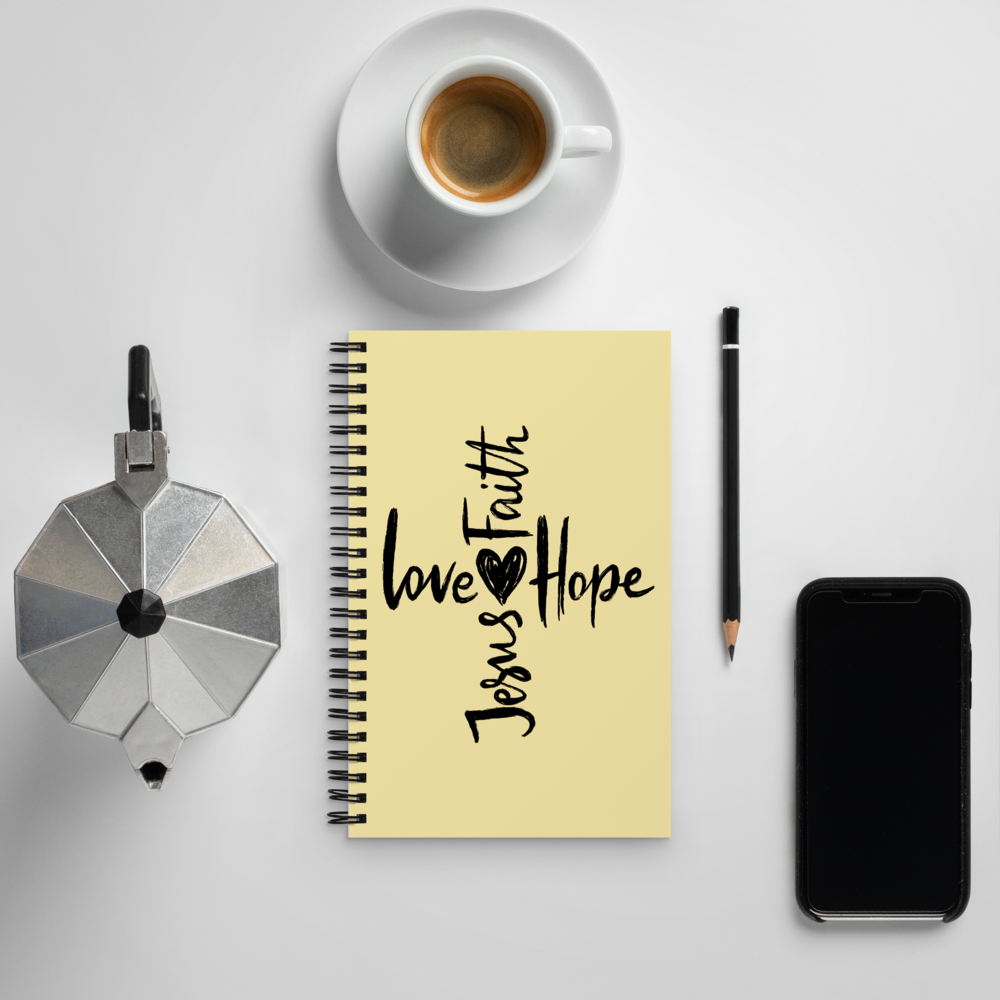 "LoveFaith Hope Jesus" Spiral notebook