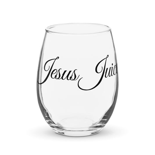 "Jesus Juice" Stemless wine glass