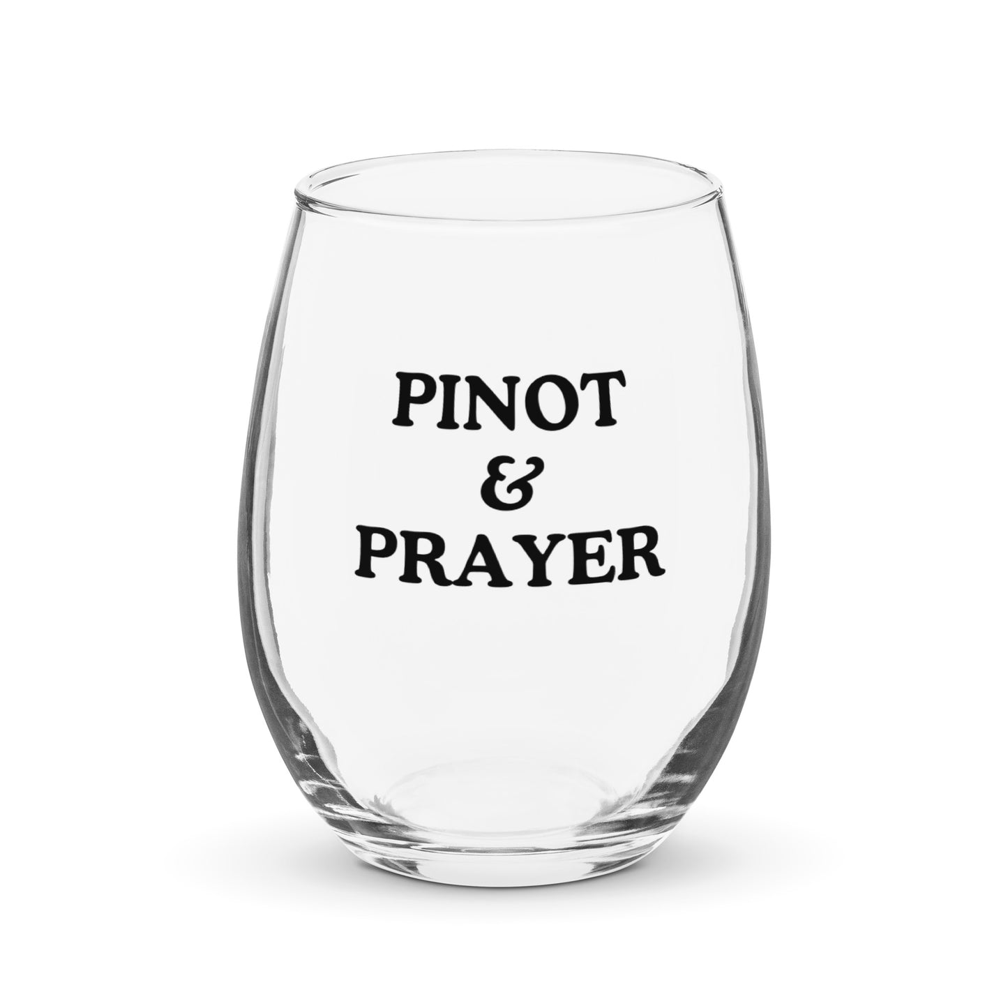 "Pinot & Prayer" Stemless wine glass